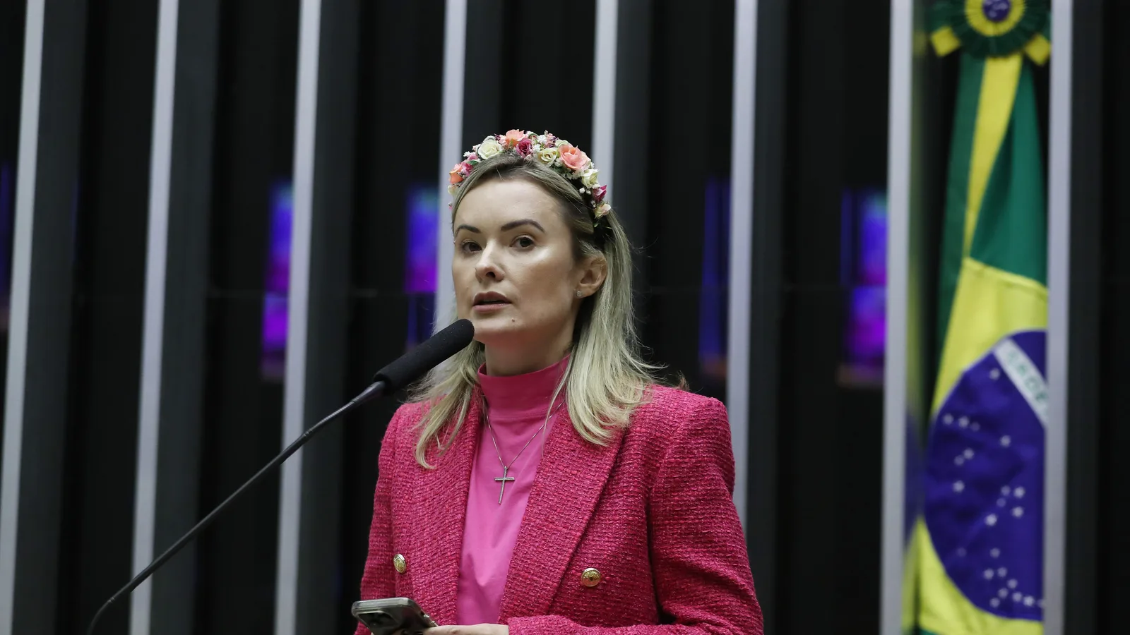 A deputada federal Júlia Zanatta (PL-SC) discursa no plenário da Câmara
