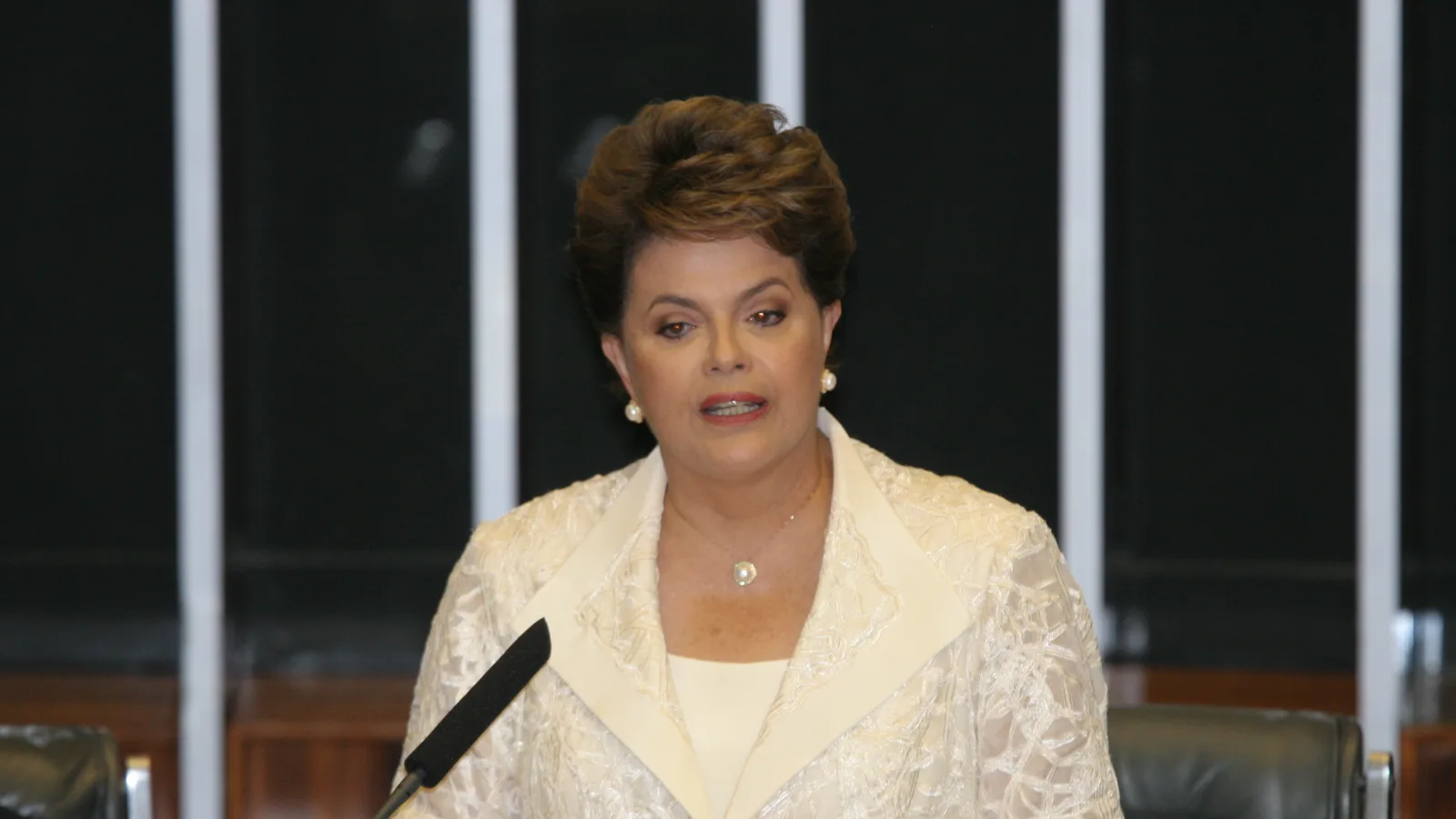 Dilma Rousseff no discurso de posse no Congresso, em 2011