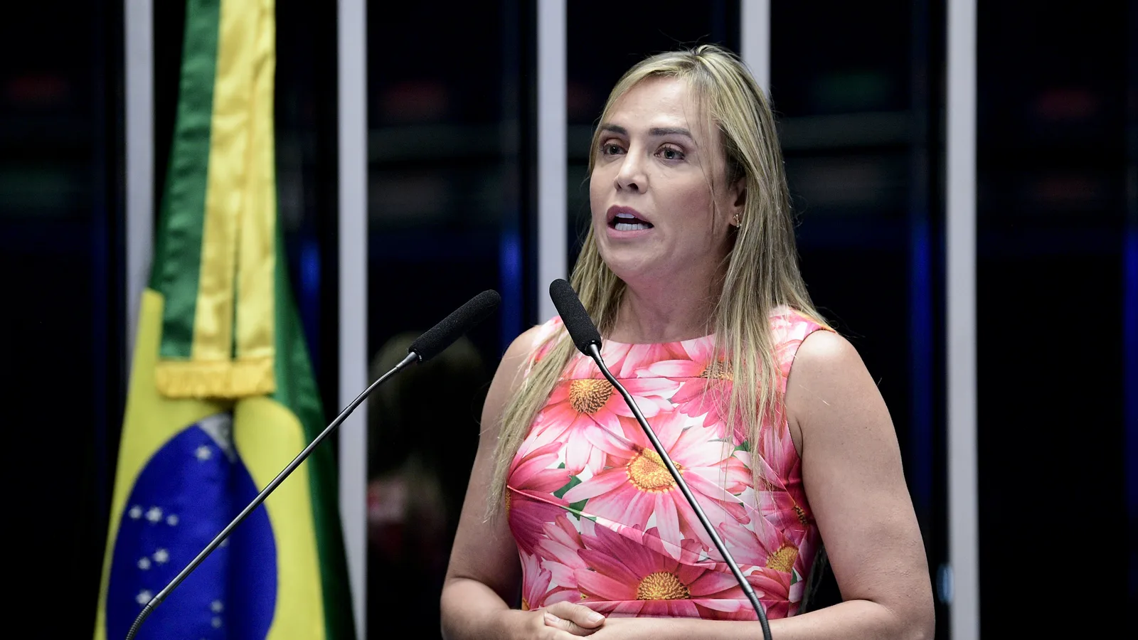 Celina Leão (PP), que disputa o 2º turno no Distrito Federal, em sessão no Congresso em 2022