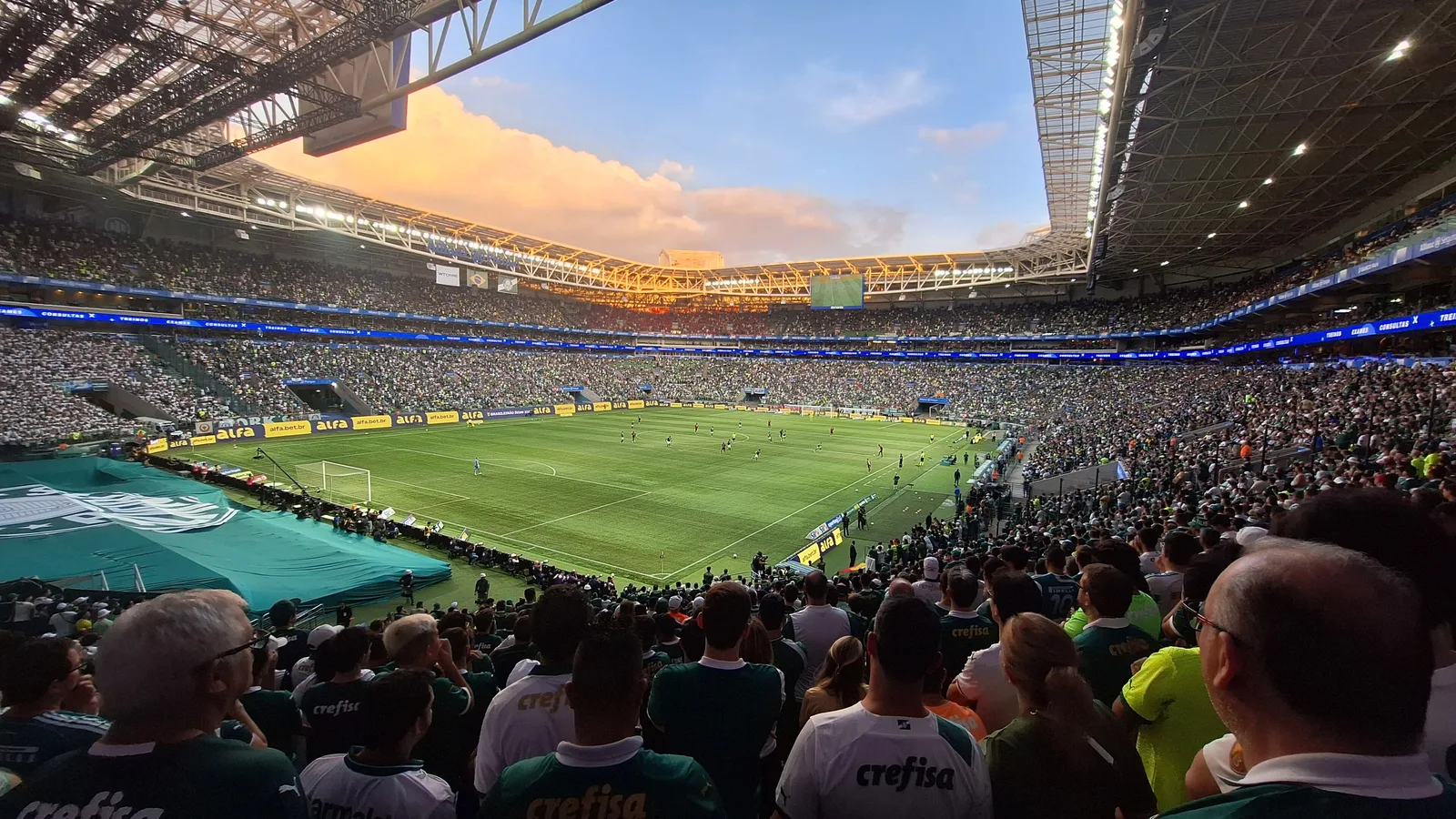 Torcida do Palmeiras no estádio do clube, em São Paulo