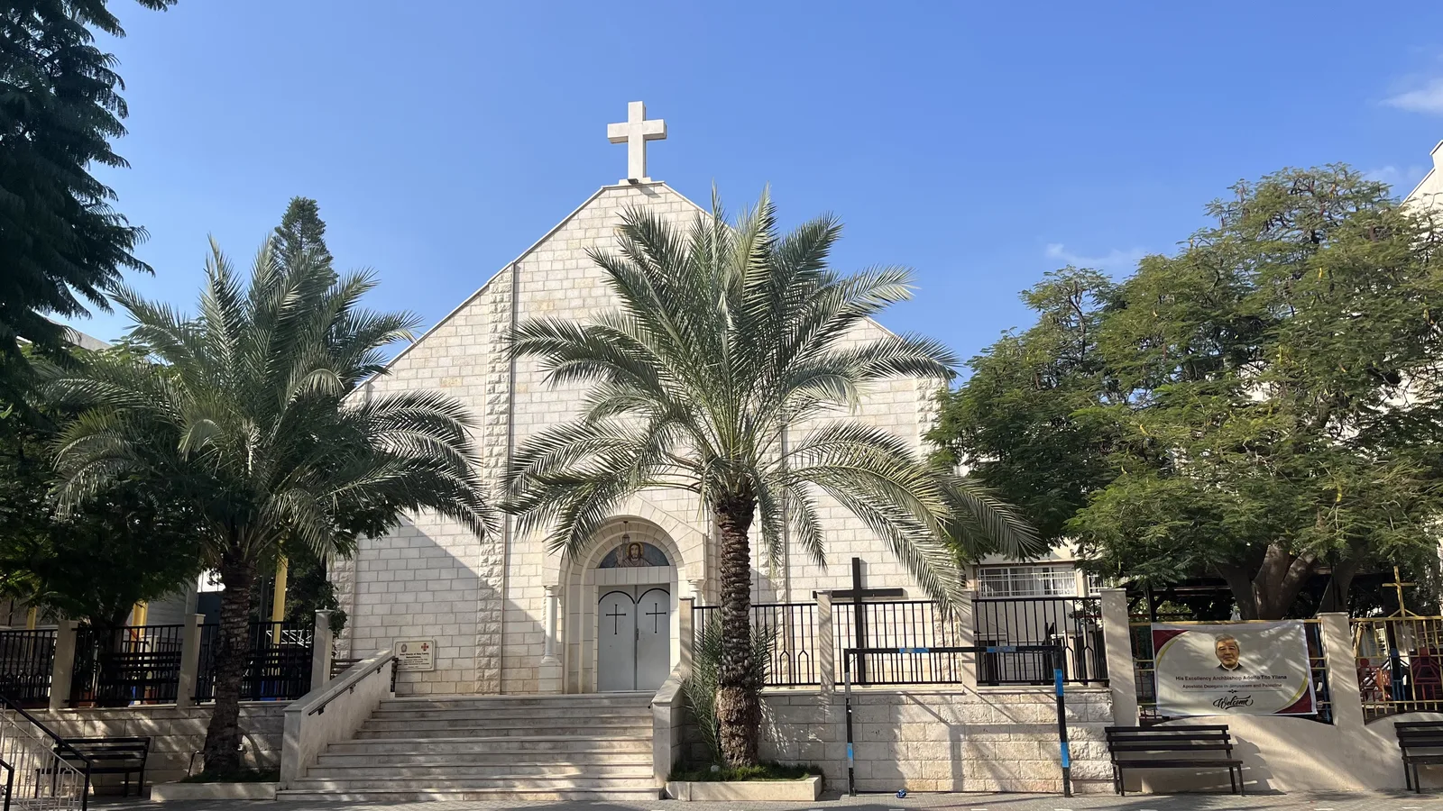 Igreja da Sagrada Família, a única paróquia católica da Faixa de Gaza, em foto de 2022