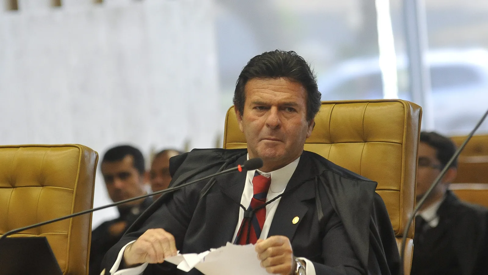 O ministro Luiz Fux no plenário do STF